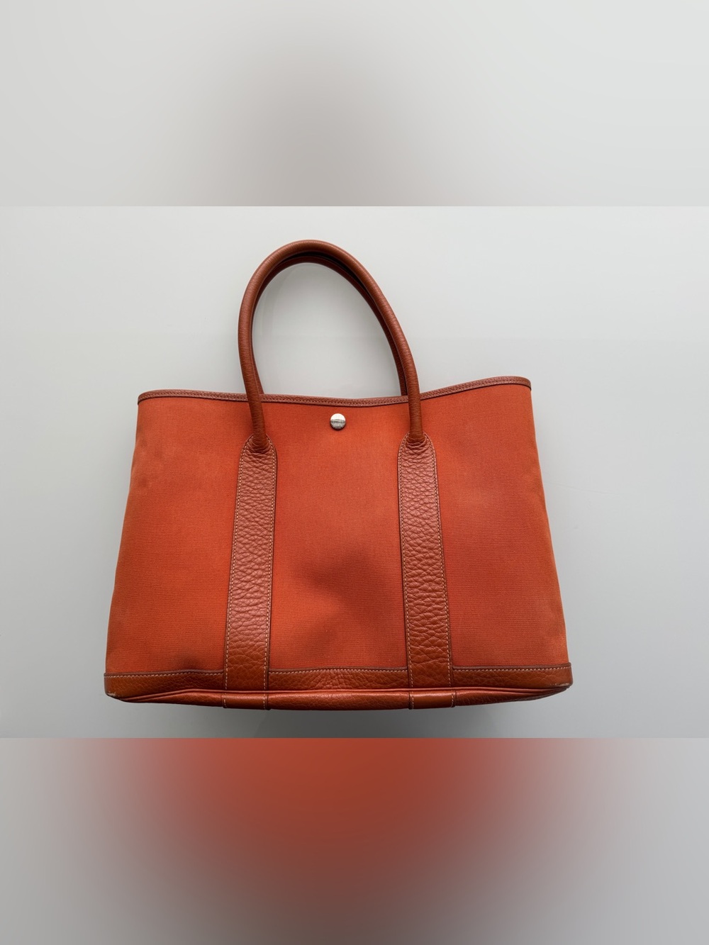 Hermès Garden Party 36 (MM) in Classic Hermes Orange Canvas & Leather